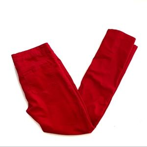 Red skinny jeans